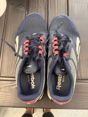 Reebok Men’s Navy, White and Red Athletic Running Shoes